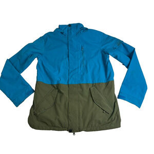 Burton Jacket Mens M Blue Poacher Hooded Full Zip Insulated Snow Water Resitant